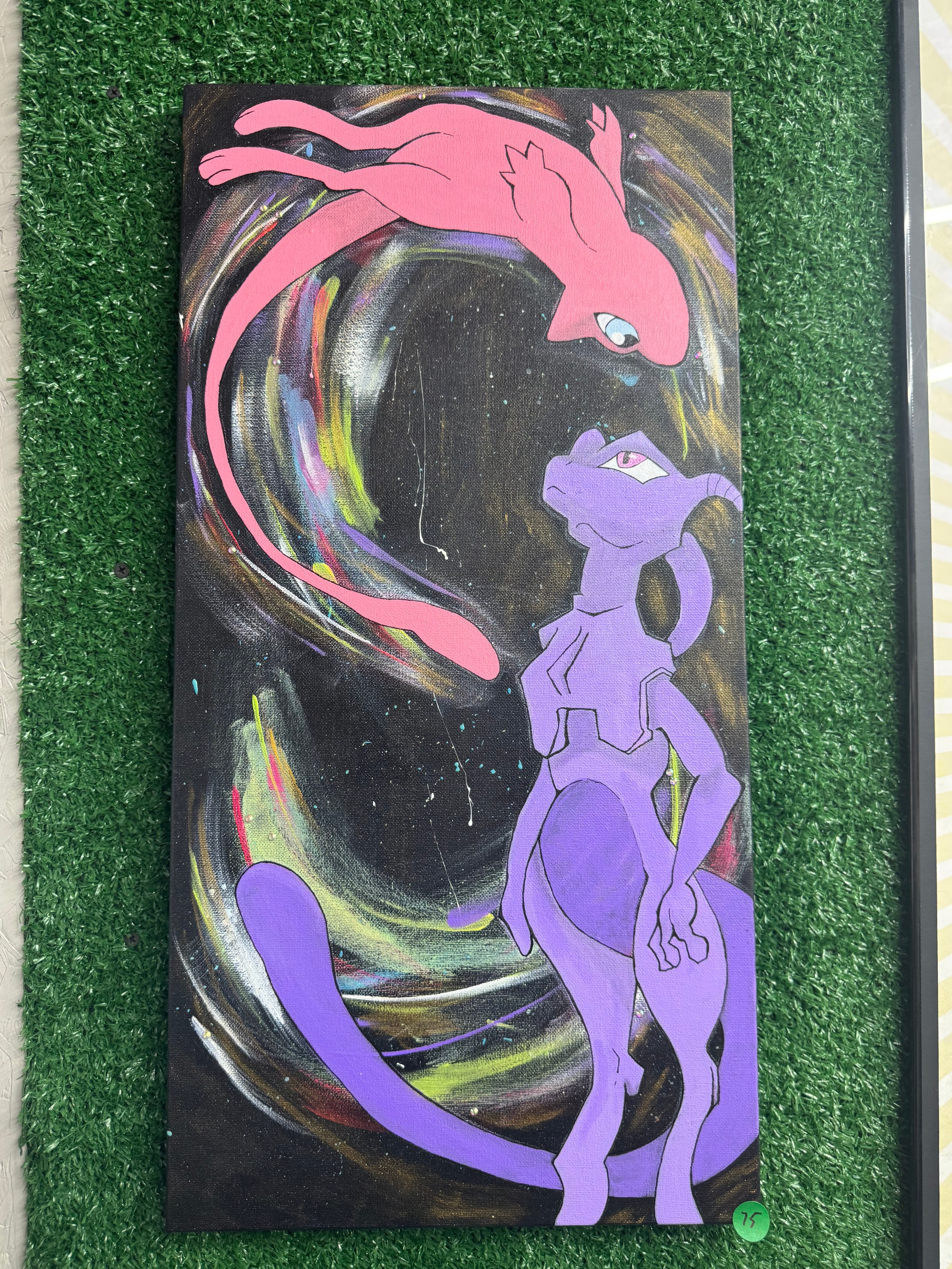 Mew & Mewtwo — Original Canvas Painting