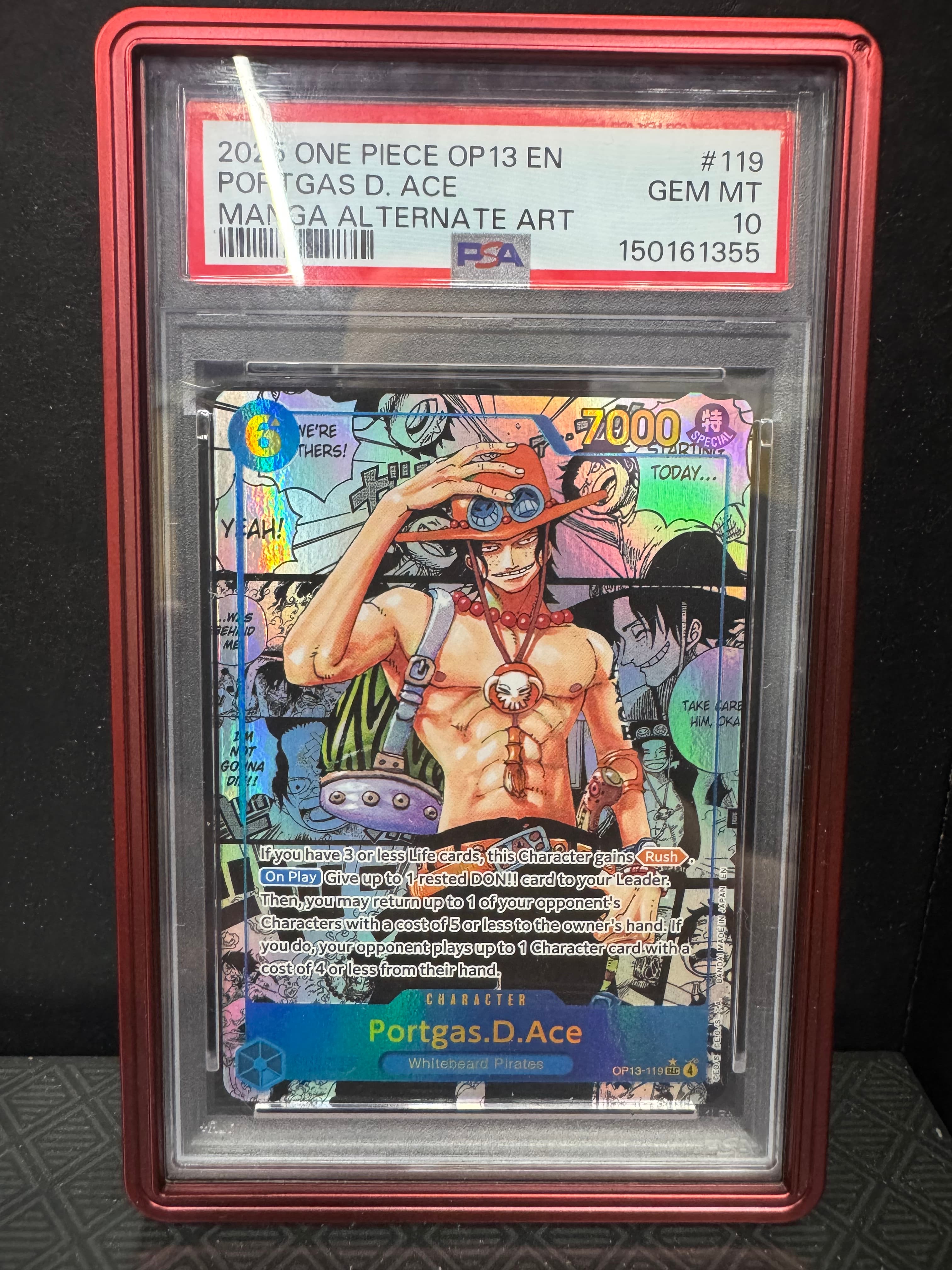 Portgas D. Ace — OP13-119 Manga Alt Art PSA 10